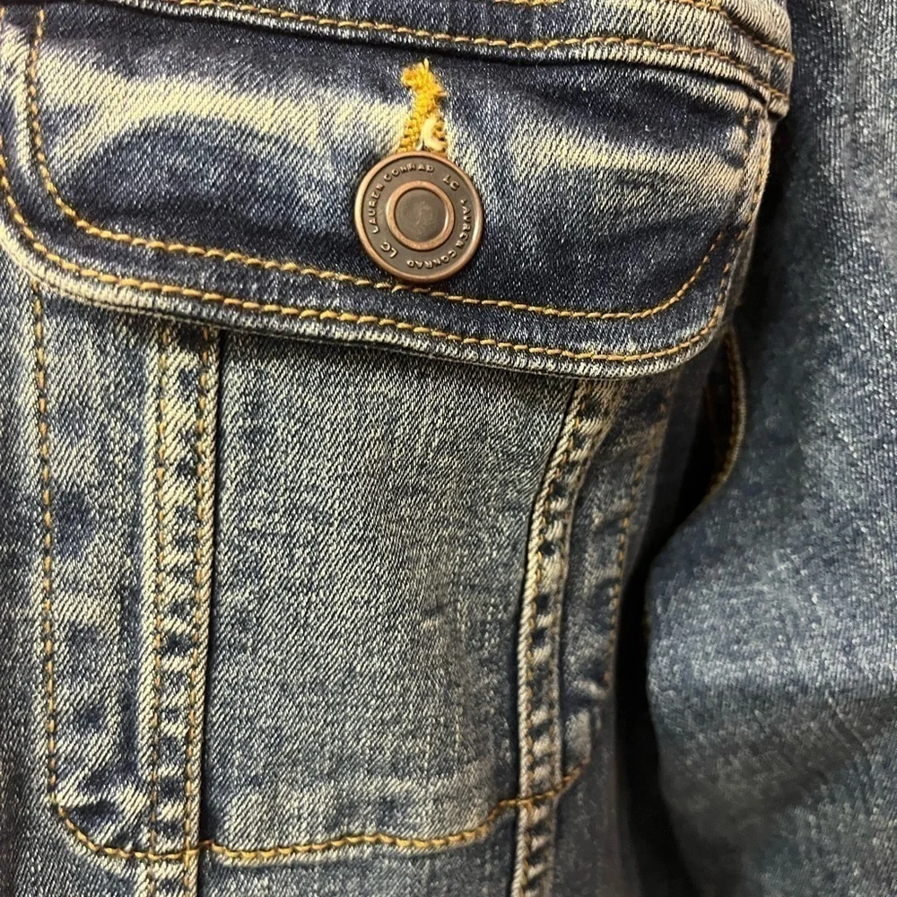 EUC LAUREN CONRAD Blue Denim Blue Jean women’s jacket button down cott…